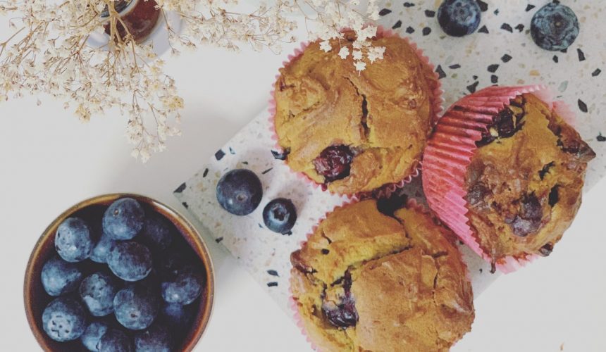 Muffin al limone e mirtilli