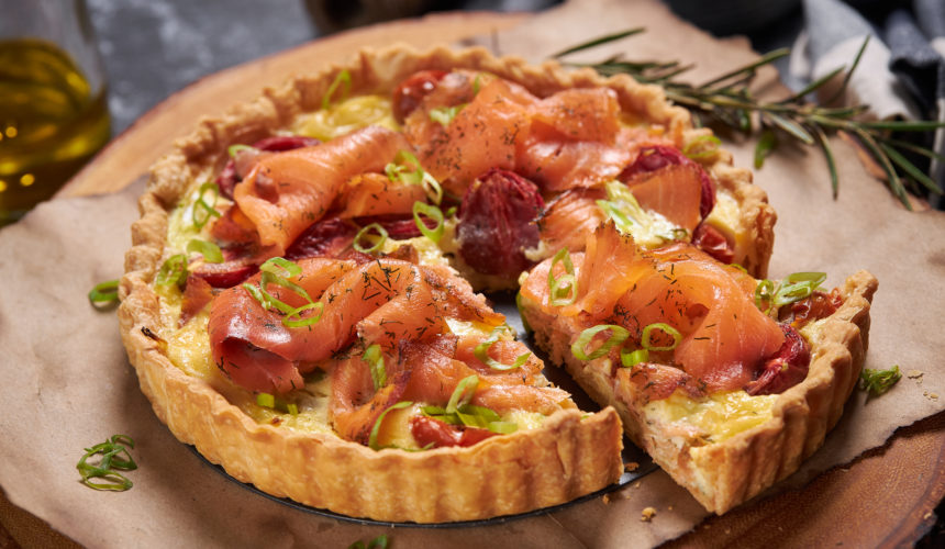 Crostata salata al salmone affumicato