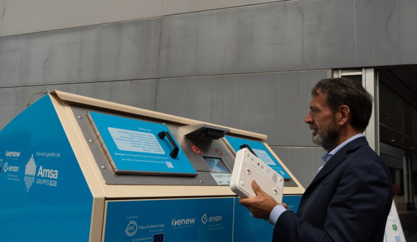 Erion: inaugurata a Piazza Portello a Milano l’eco-isola intelligente per la raccolta dei piccoli RAEE