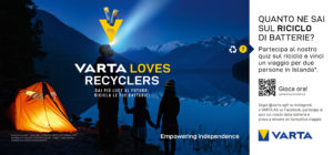 VARTA LANCIA UN CONCORSO A PREMI CHE PROMUOVE LA CULTURA DEL RICICLO