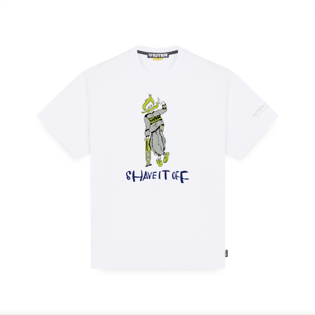 IUTER x OneBlade Crest Shave It Off Tee by De Zanche – White 01